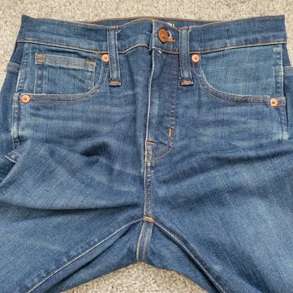 Madewell 9" High-Rise Skinny Jeans in Paloma Wash - Raw Hem Edition Size 25 - Picture 11 of 15